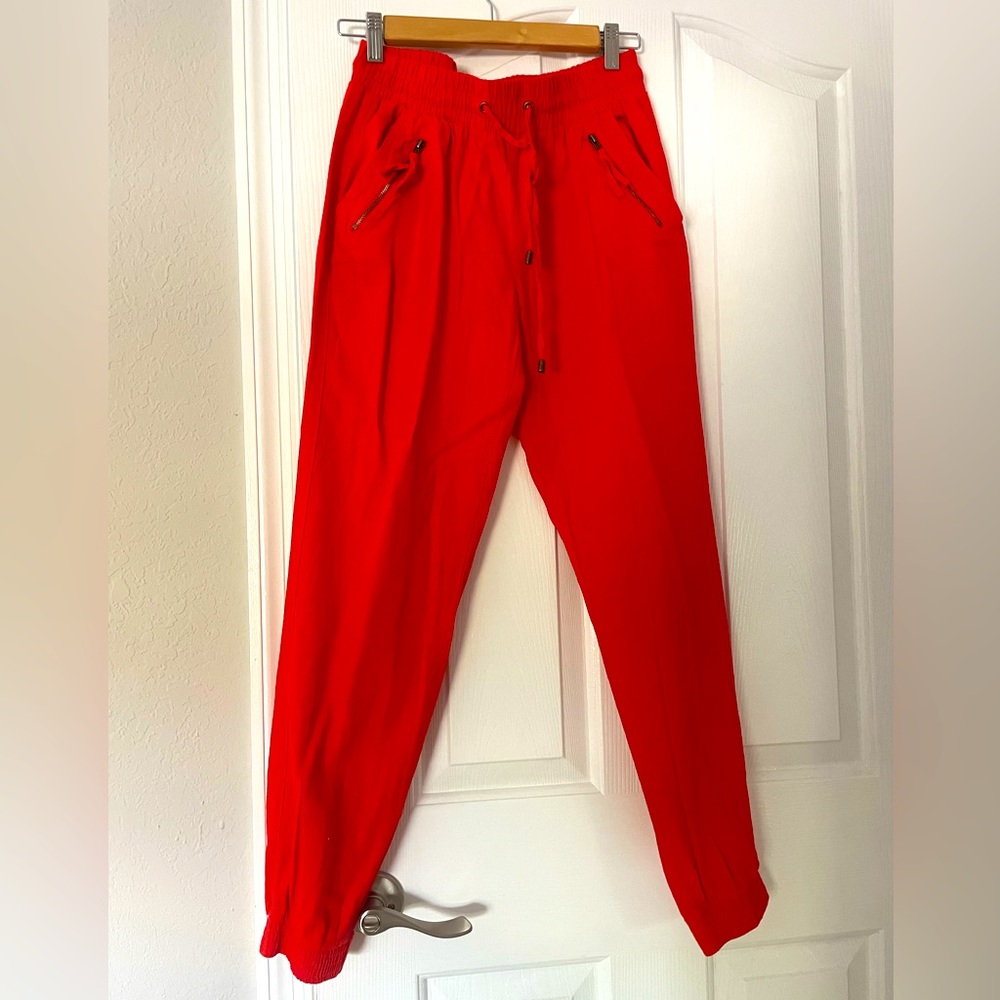 ReVamped red linen pants